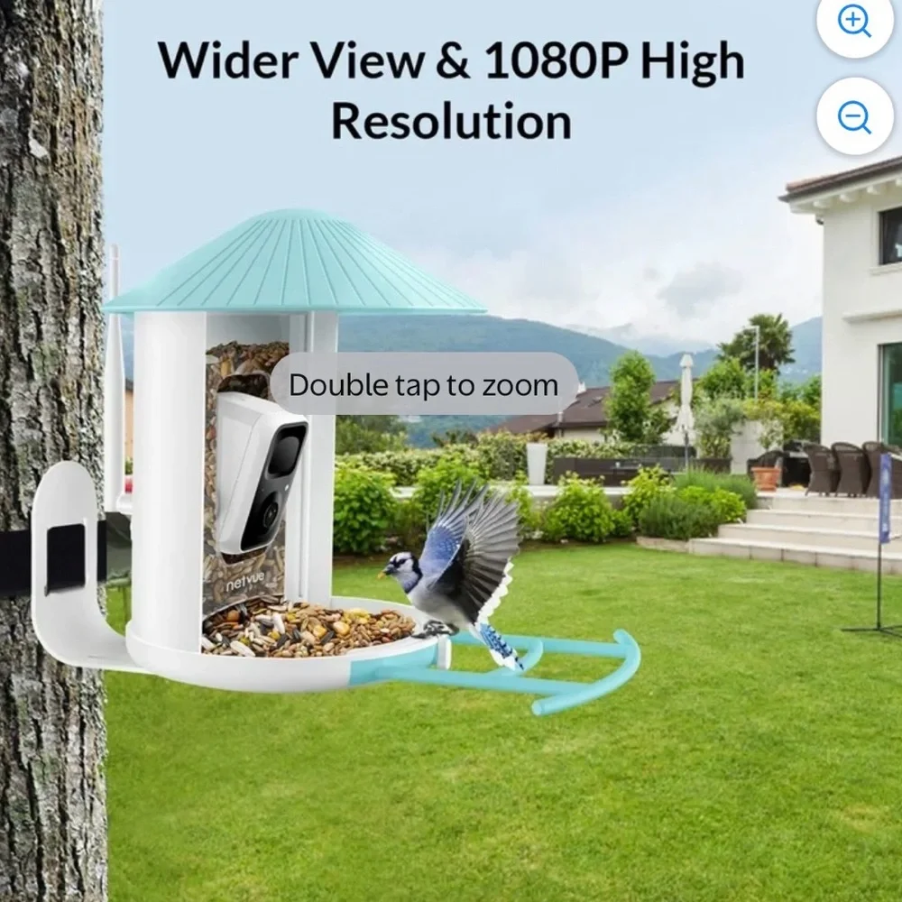 Birdfy Feeder with Camera - White and Green